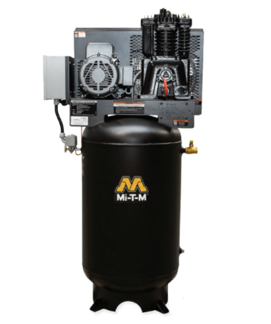 Mi-T-M Electric Air Compressors Simplex horizontal model 18.0 @ 175, 5.0 HP, 80-gallon ACS-20305-80H