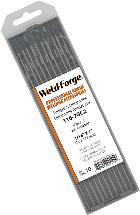 Weld-Forge 2% Ceriated Tungsten Electrode