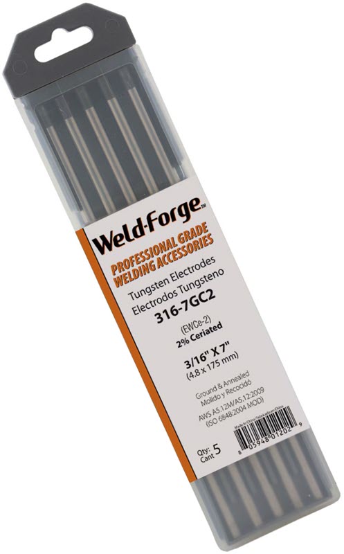 Weld-Forge 2% Ceriated Tungsten Electrode