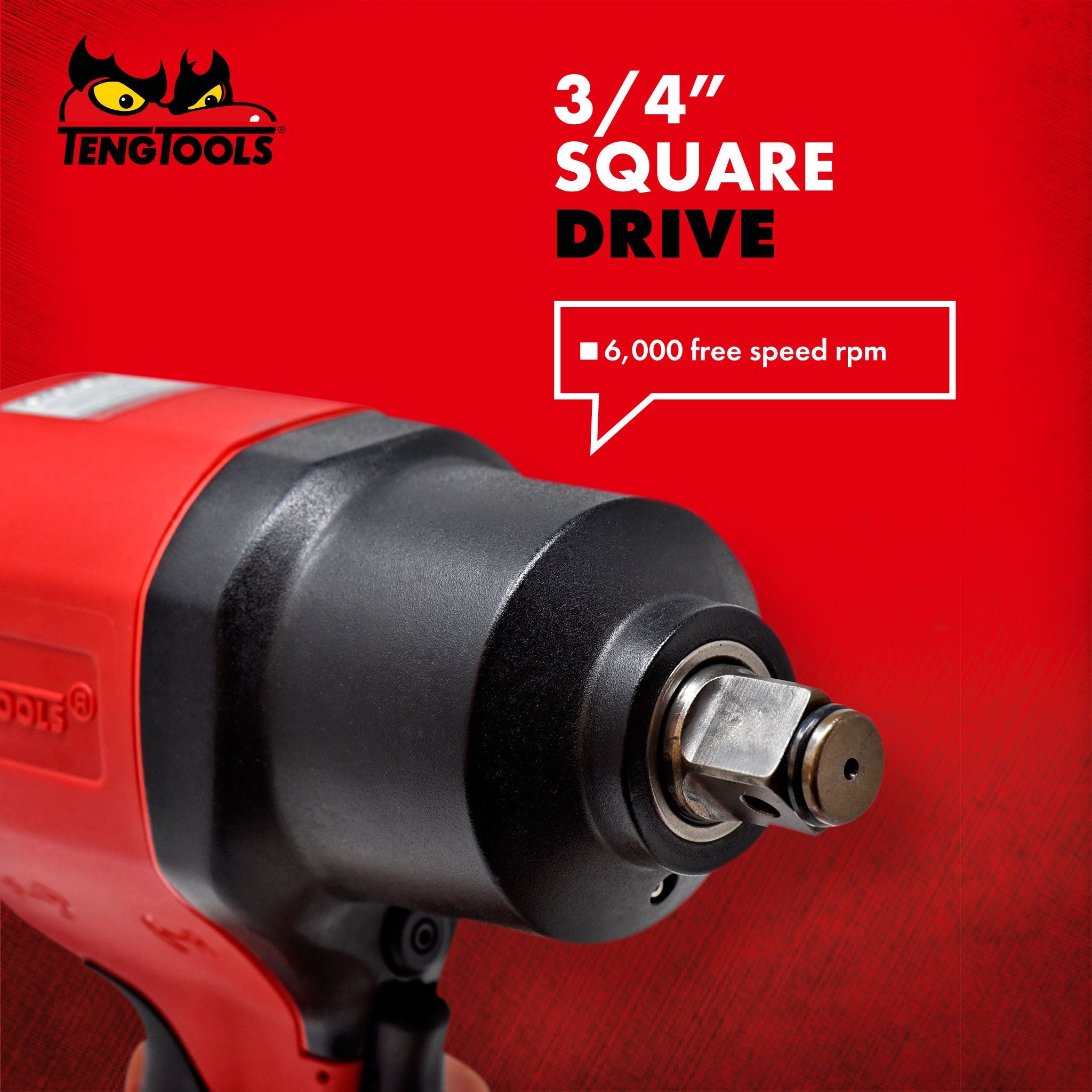 Teng Tools 3/4 Inch Square Drive Reversible High Torque Composite Air Impact Wrench Gun - ARWC34