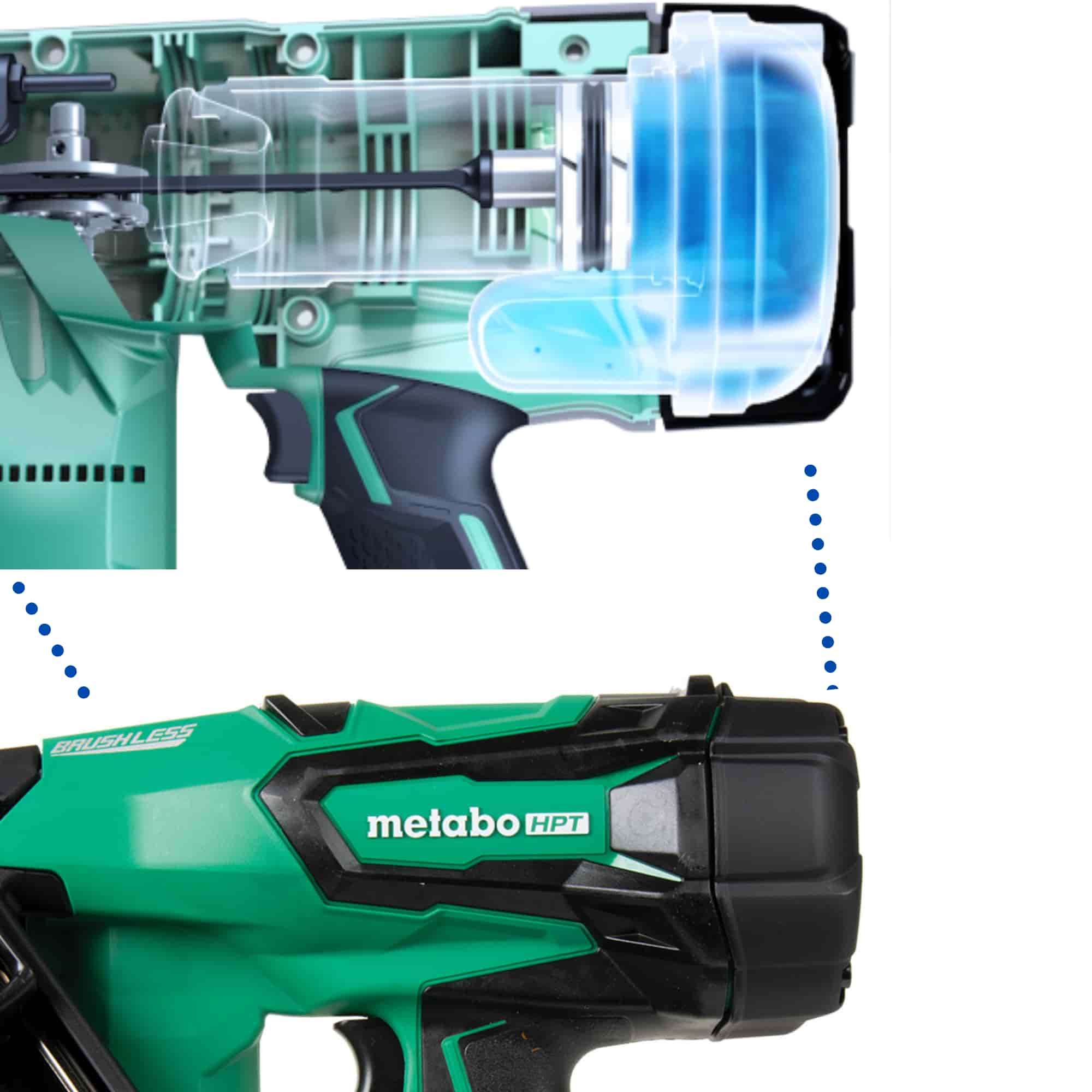 Metabo HPT NR1890DCSTM 18V MultiVolt Cordless 3-1/2" Paper Tape Framing Nailer