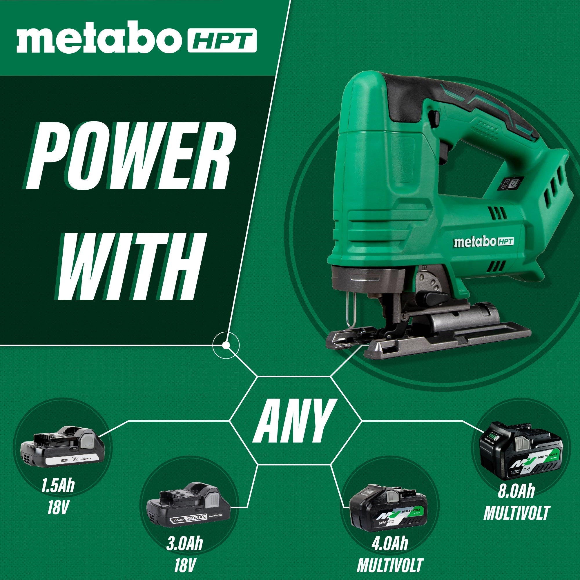 Metabo HPT CJ18DAQ4M 18V Cordless Jig Saw, Tool Only