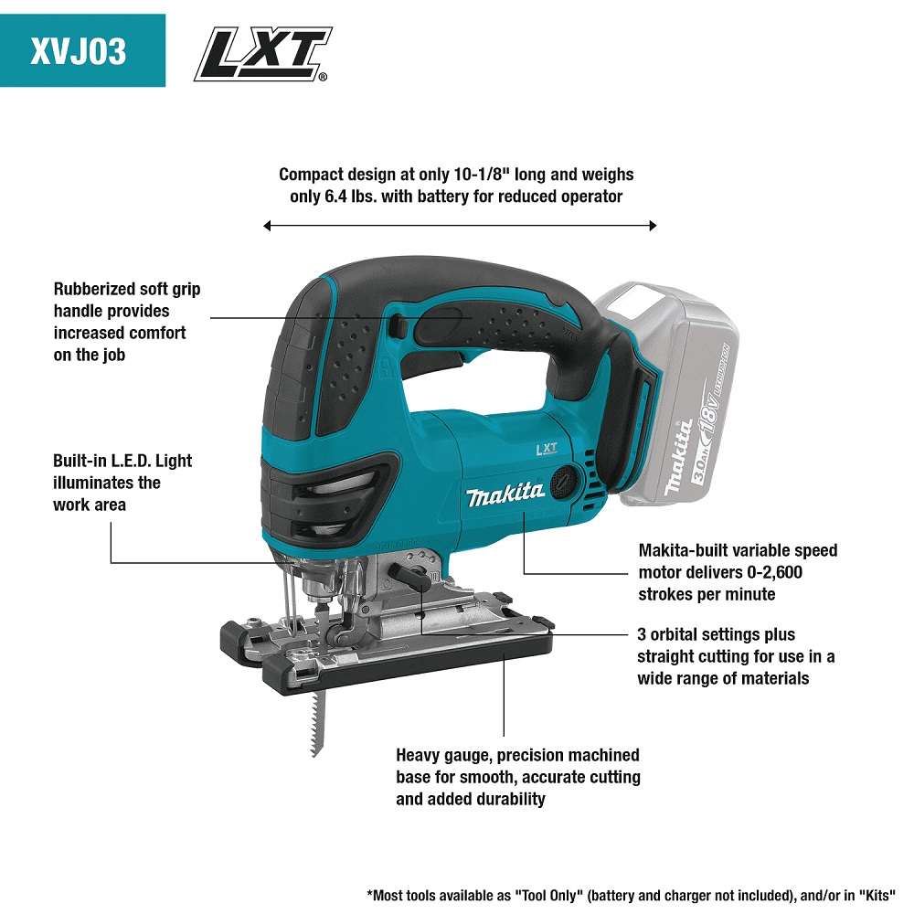 Makita XVJ03Z 18V LXT Lithium-Ion Cordless Jig Saw (Tool Only)