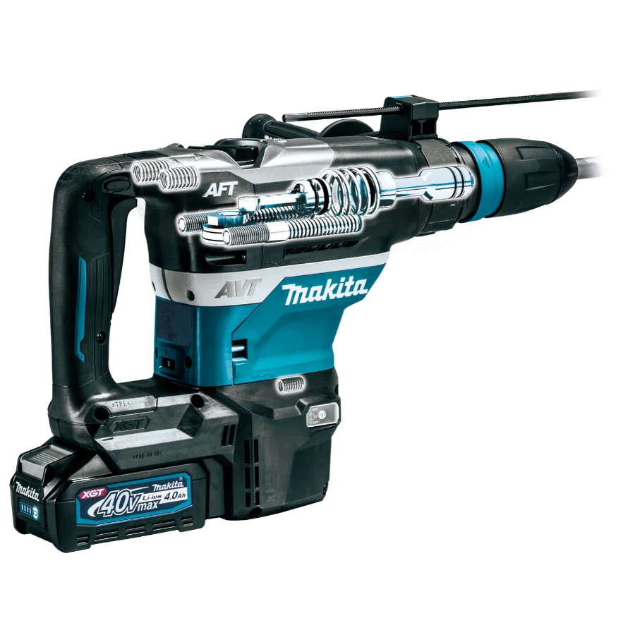 Makita GRH05M1 40V max XGT® Brushless 1‑9/16" SDS‑MAX AVT® Rotary Hammer Kit, AFT®, AWS® Capable (4.0Ah)