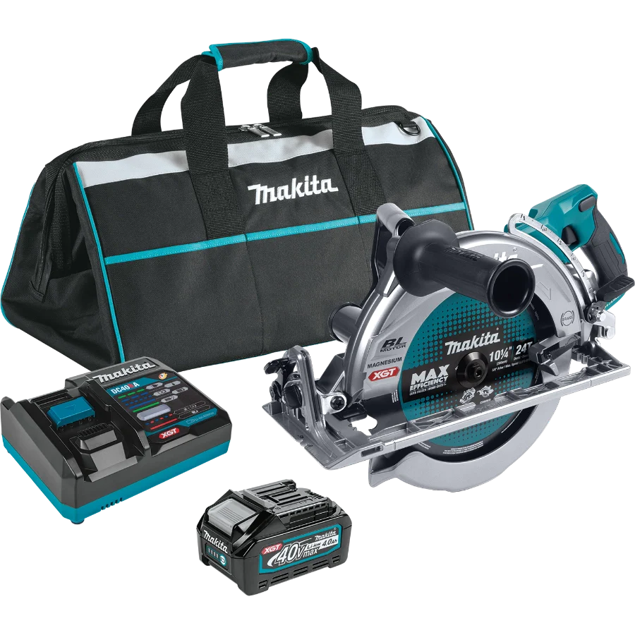 Makita GSR02M1 40V max XGT® Brushless Cordless Rear Handle 10‑1/4" Circular Saw Kit, AWS® Capable (4.0Ah)