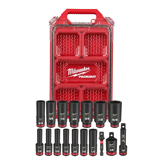 Milwaukee 49-66-6800 SHOCKWAVE Impact Duty™ Socket 3/8” Dr 17PC SAE PACKOUT Set