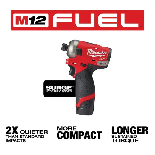 Milwaukee 2551-22 M12 FUEL™ SURGE™ 1/4" Hex Hydraulic Driver Kit