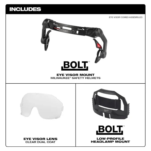 Milwaukee 48-73-1411 BOLT™ Eye Visor - Clear Dual Coat Lens (Compatible with Milwaukee® Safety Helmets)