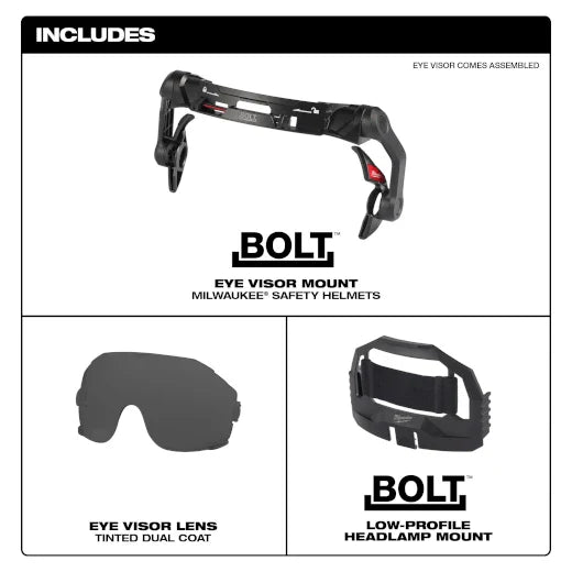 Milwaukee 48-73-1416 BOLT™ Eye Visor - Tinted Dual Coat Lens (Compatible with Milwaukee® Safety Helmets)