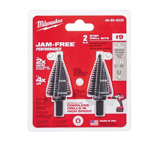 Milwaukee 48-89-9239 Step Drill Bit Set #9 7/8" & 1-1/8" - 2PC