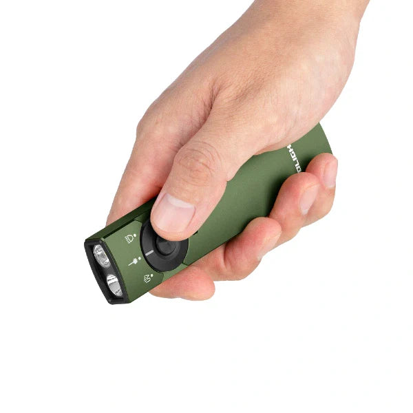 OLIGHT ARKFELDPRO3RODGV3 Arkfeld Pro Flat EDC Flashlight with LED Light UV and Laser - Green