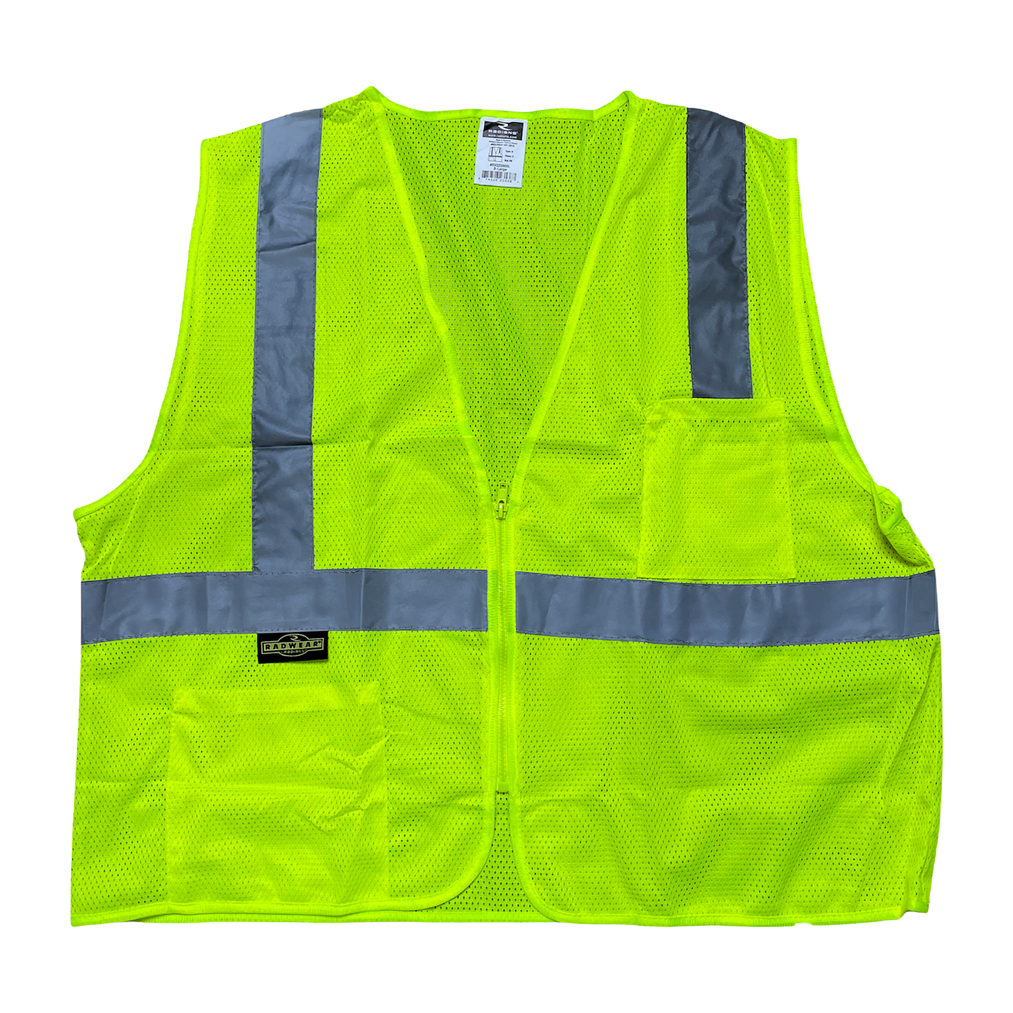 Radians SV2Z Economy Type R Class 2 Mesh Safety Vest With Zipper