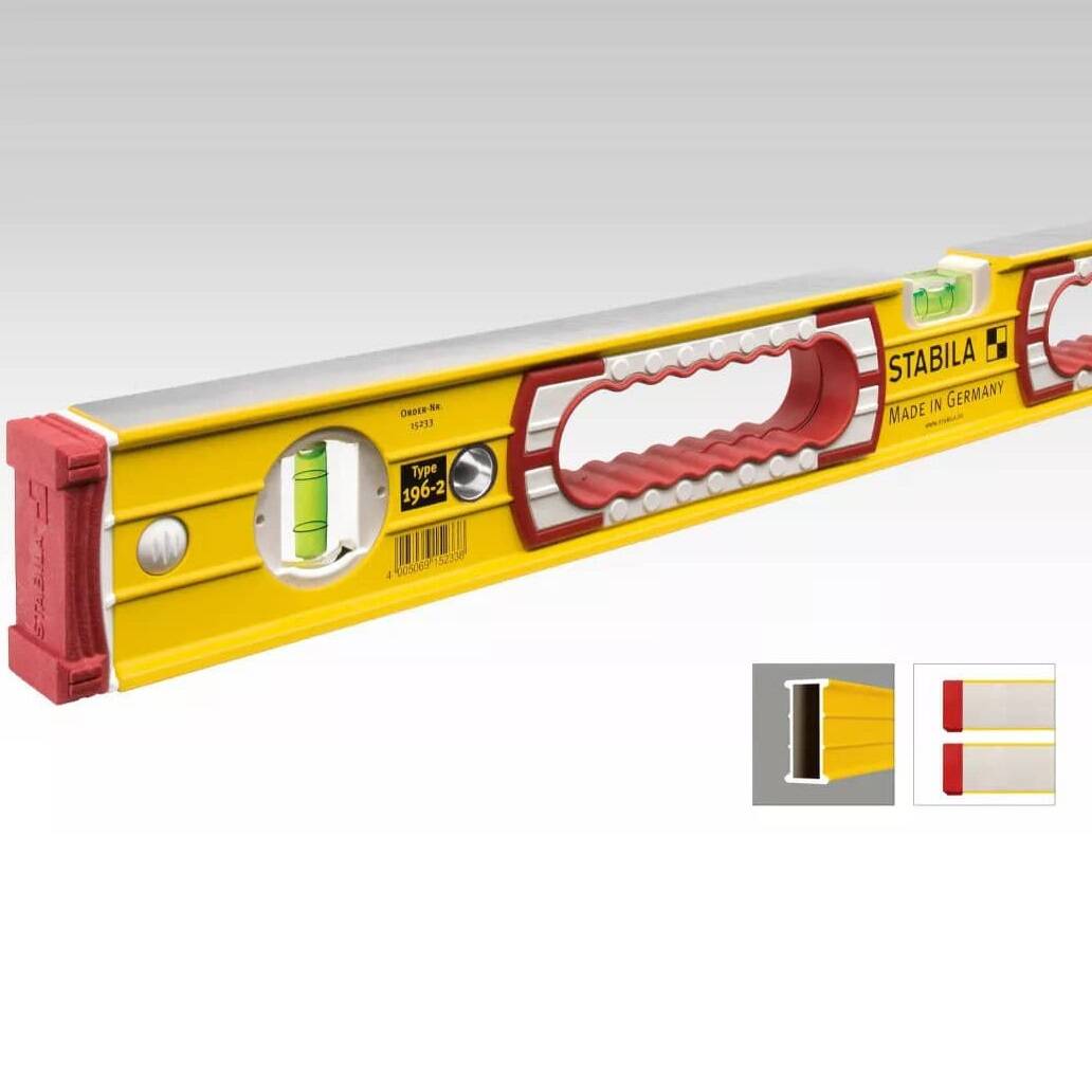 Stabila 37816 Type 196, 48 inch plus 16 inch Heavy Duty Spirit Level Set