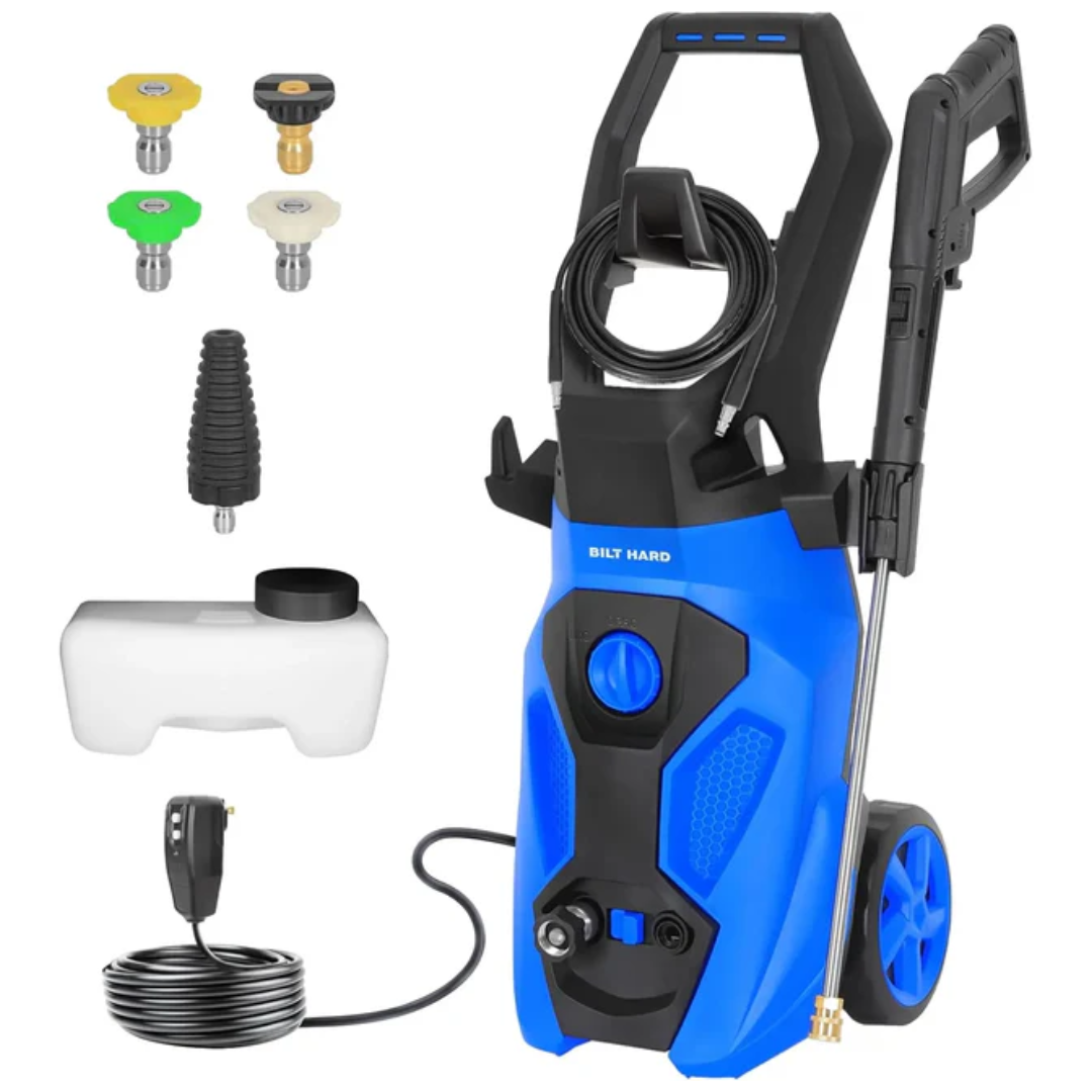 Electric Pressure Washer, 2465 PSI 1.76 GPM Power Washer, 5-Nozzle Set, Built-in Soap Tank, 20 Ft Hose, 35 Ft Power Cord, Stainless Steel Wand, for Cars, Driveway, Home, Patios