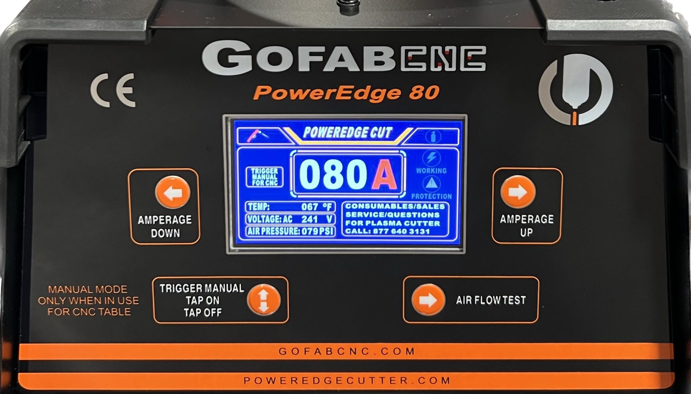 The best plasma cutter PowerEdge80 blowback 220V GOFABCNC table ready 100% duty cycle @80Amps