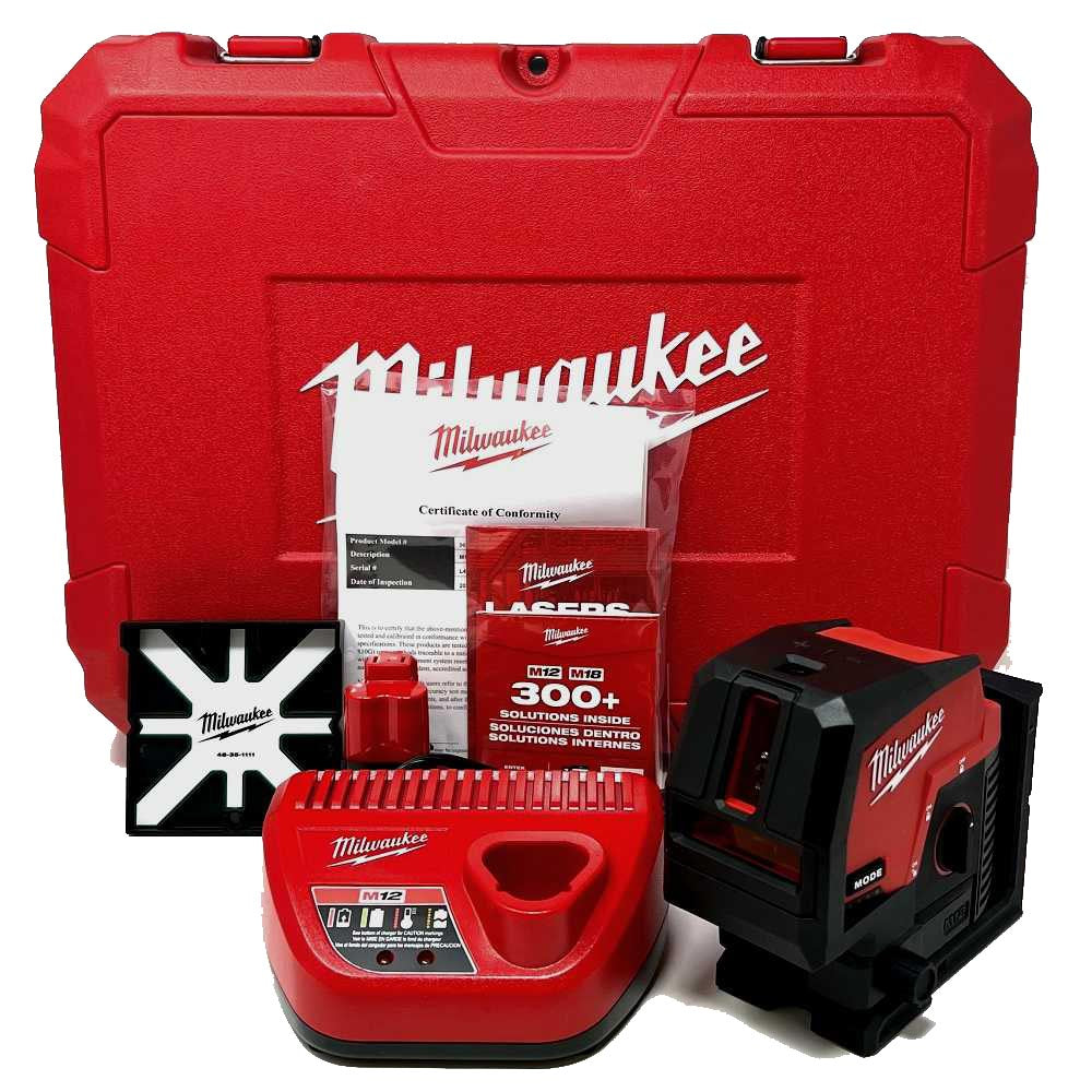 Milwaukee 3622-21 M12 Green Cross Line & Plumb Points Laser Kit