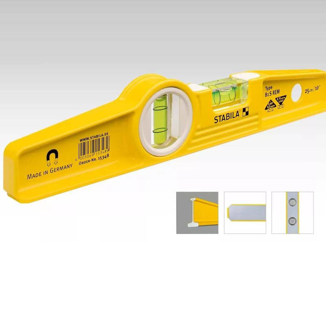 Stabila 25100 Type 81SM Die Cast Magnetic Torpedo Spirit Level